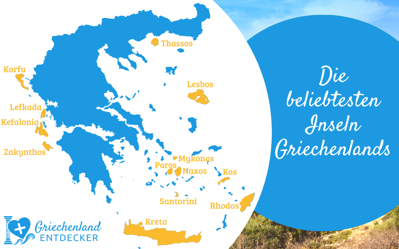 Karte - Die 10 beliebtesten griechischen Inseln