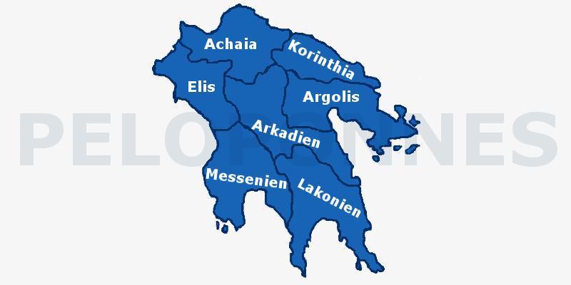 Regionen & Orte der Halbinsel Peloponnes