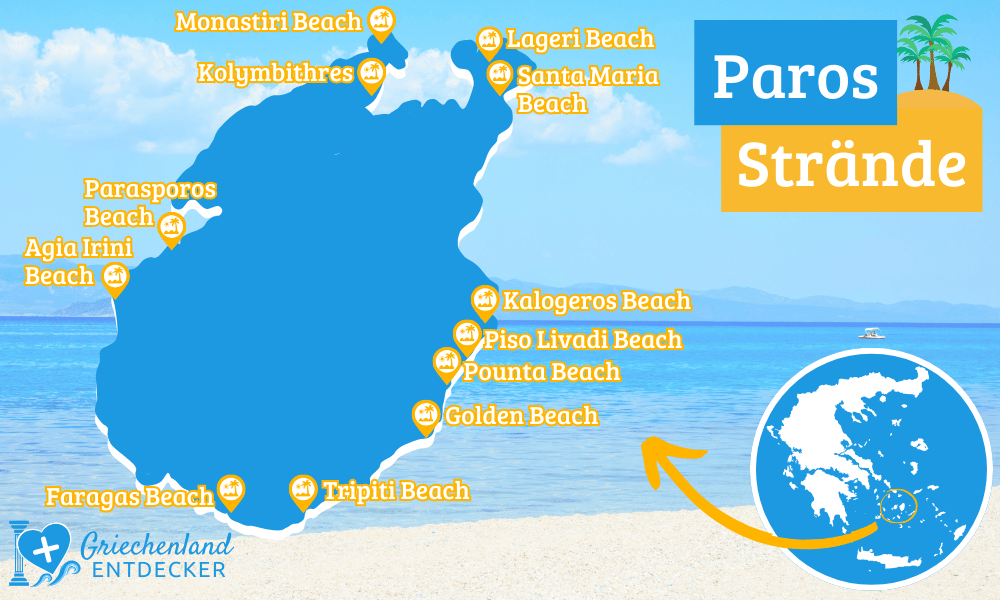 Strandkarte Paros
