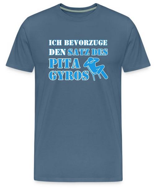 Ich bevorzuge des Satz des Pita Gyros T-Shirt-blau