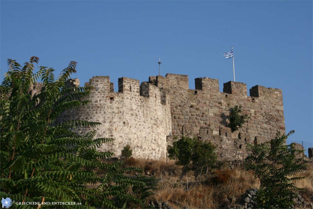Teile der Festung von Mytilini auf der Insel Lesbos