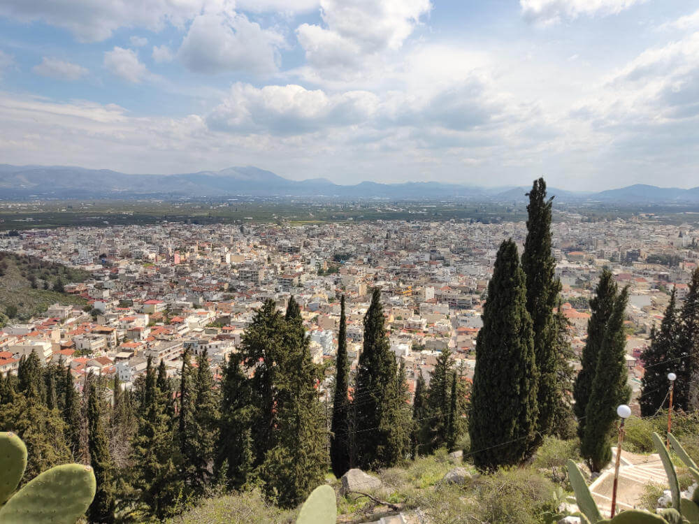 Die Stadt Argos von der Festung Larissa aus betrachtet