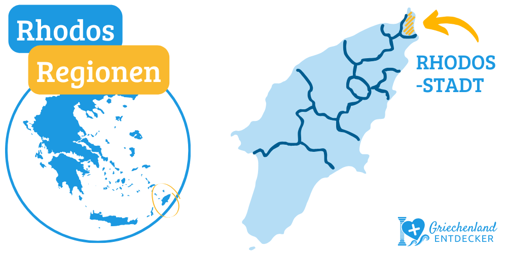 insel rhodos region rhodos stadt karte